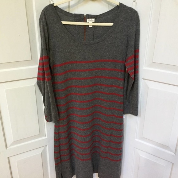 Hatley Gray & Red Striped Knit Dress - Picture 2 of 16